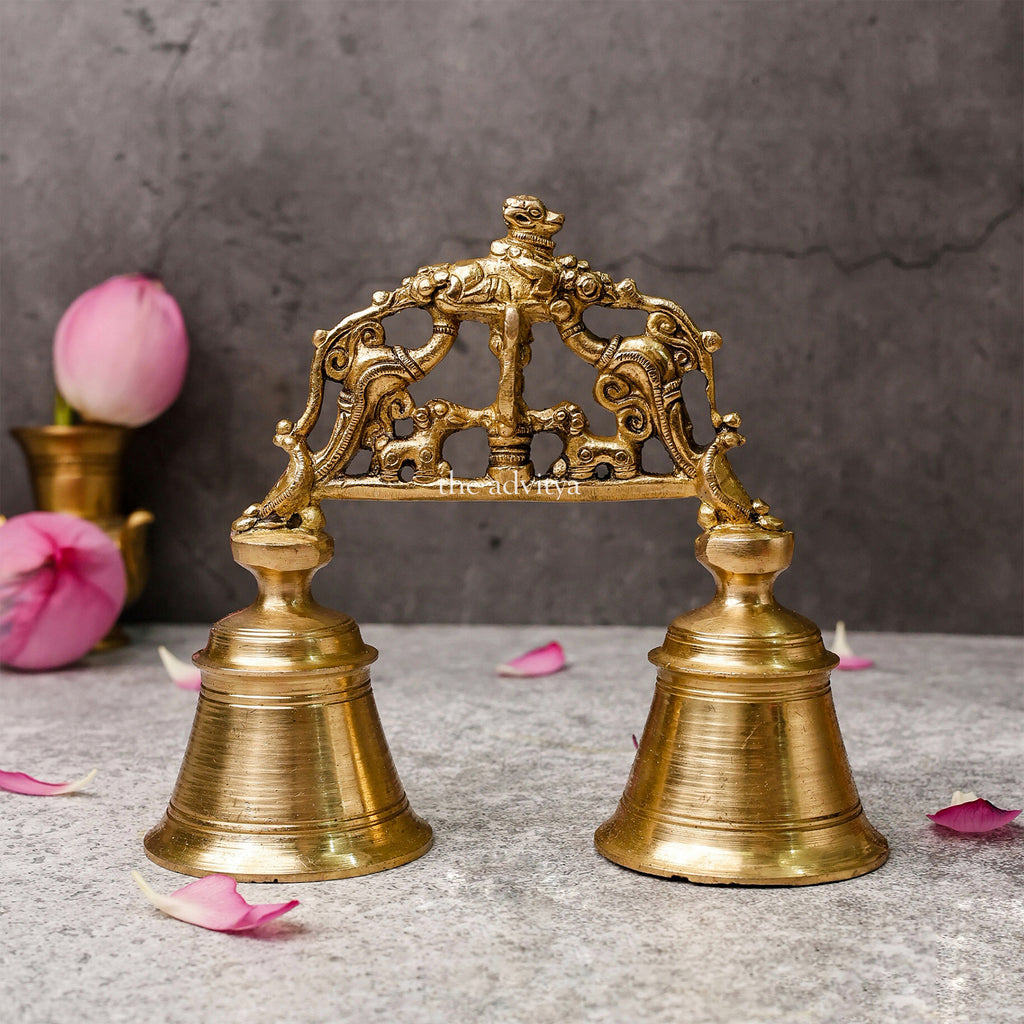 Sankh Bells,Vedic Bell,Temple Bell,Spirtual Bell,Shanti Bell,Satsang Bell,Brass Bell with Nandi