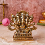 Vinayak,Vigneshwara,Vakratunda,Ganapati,Gajanand,Ganesha ,Pancha Mukha Ganesha Brass Statue
