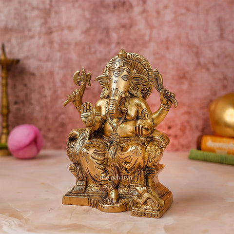 Ganesha,Ganepati,Ganasha,Ganapati,Gajanand,Gajananaa,Gajanana,Ekadanta,Ganesha Sitting With Mushak