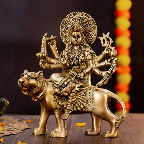 Sherawali Mata/ Durga Brass Idol 