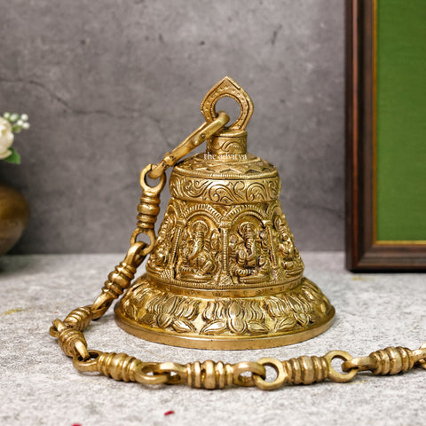 Sankh Bells,Vedic Bell,Temple Bell,Spirtual Bell,Shanti Bell,Satsang Bell,Ganesh and Lotus Hanging Bell