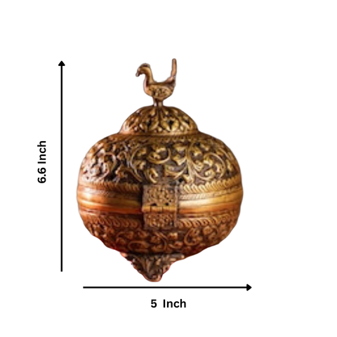 Brass Dhoona in Antique Finish as Traditional Incense Burner