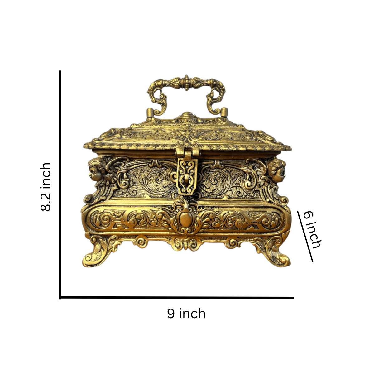 Brass Victorian Box for Jewellery, Decor & Treasure Chest