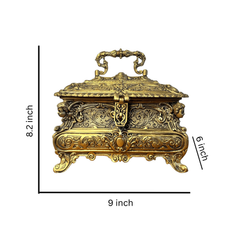 Brass Victorian Box for Jewellery, Decor & Treasure Chest