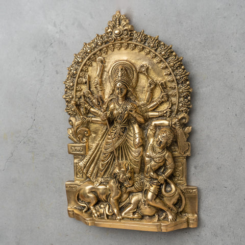 Brass Durga Wall Hanging Plate