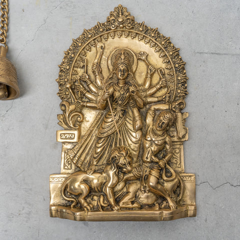 Brass Durga Wall Hanging Plate