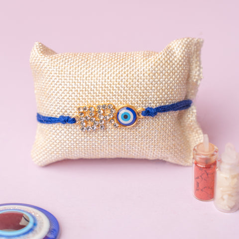 Bro Charm With  Evil Eye Thread Rakhi Pack of 4 (Roli+Chawal)