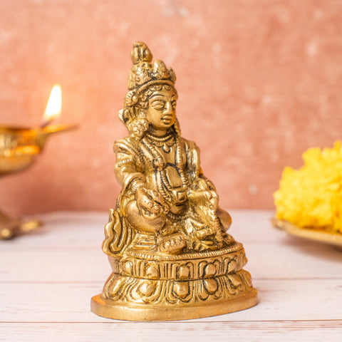 Brass Lord Kubera Sitting Statue