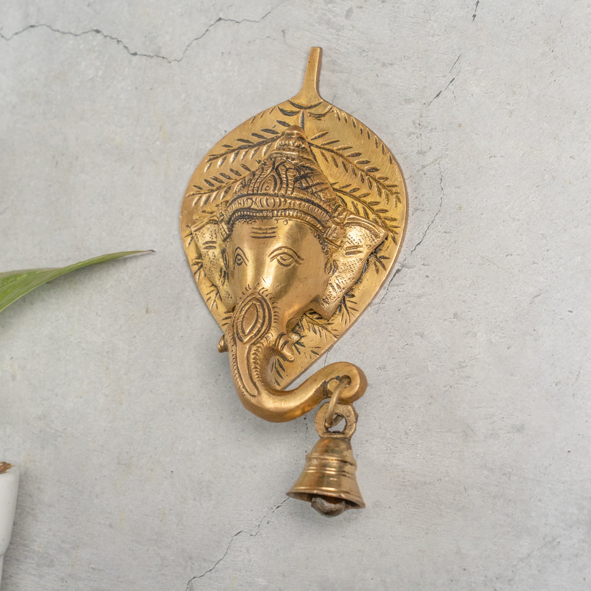 The Advitya Lord Ganesha on Leaf With Bell
