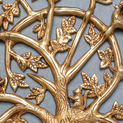 Brass Kalpvriksha tree Wall Hanging  With Birds