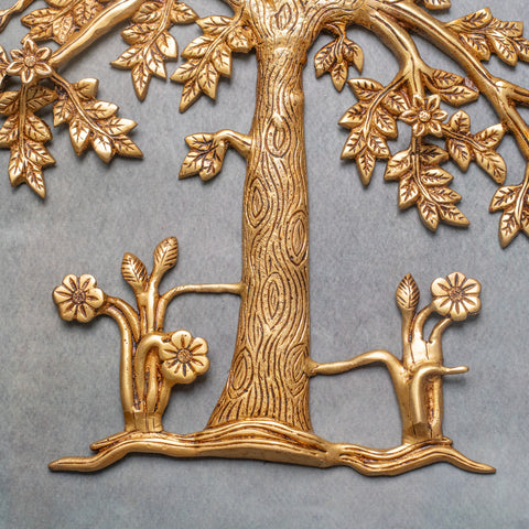 Brass Kalpvriksha tree Wall Hanging  With Birds