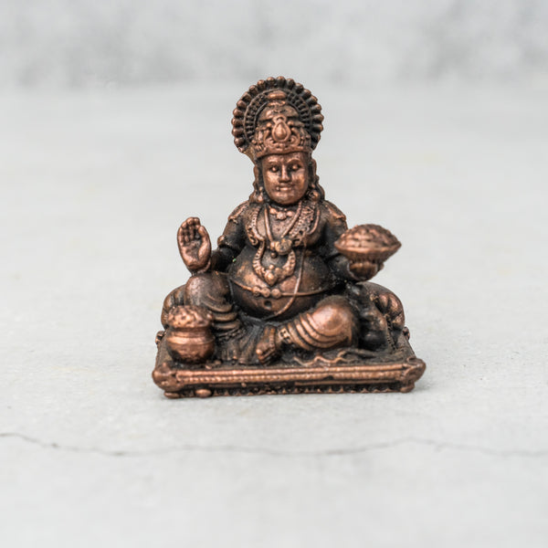 Copper Maharaja Kuber Miniature Idol