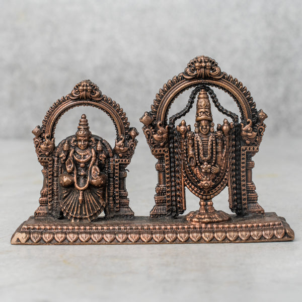 Copper Tirupati Balaji Laxmi Venkateshwara Statue