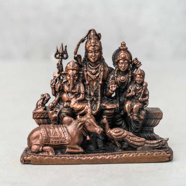 Copper Shiv Parivar Statue
