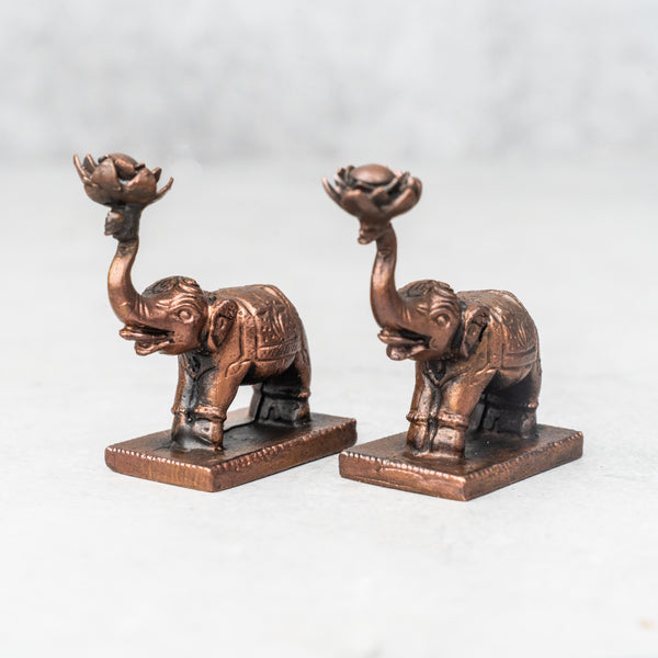 Copper Elephant Pair
