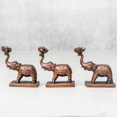 Copper Elepahnt Set Of 3