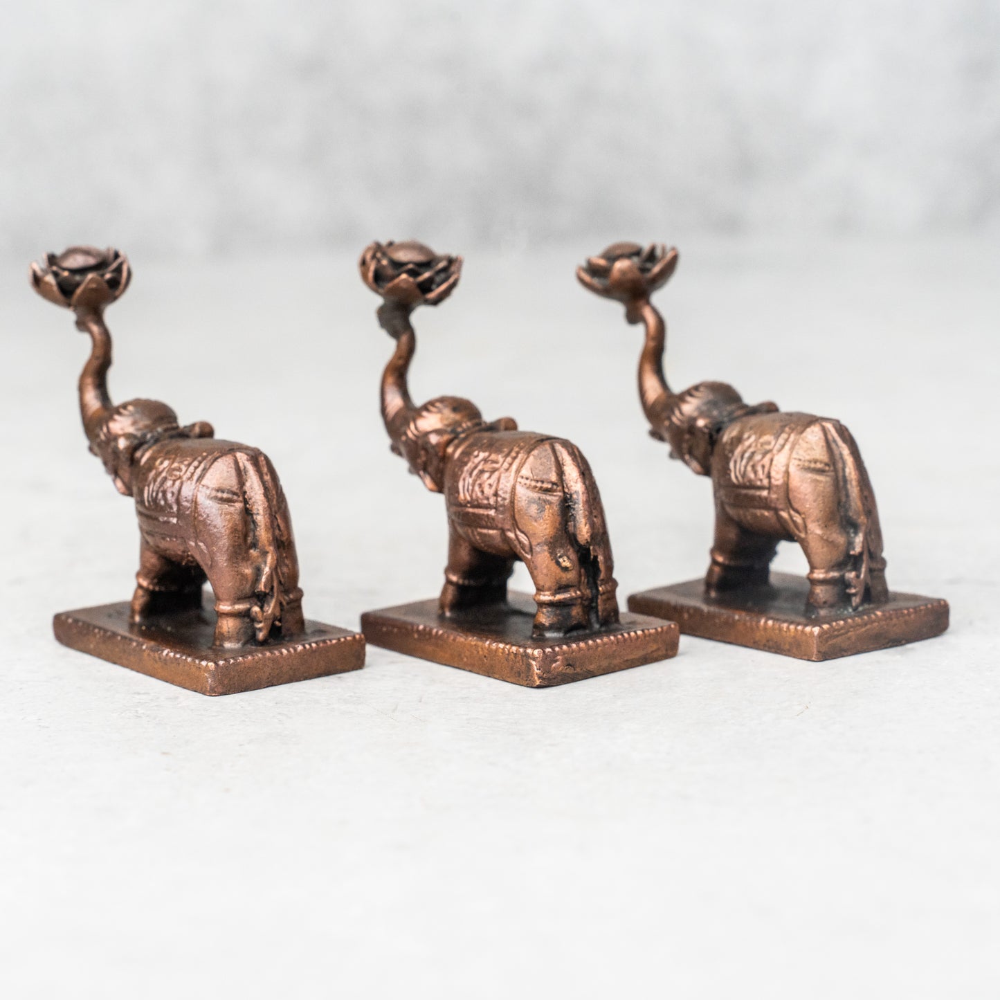 Copper Elepahnt Set Of 3