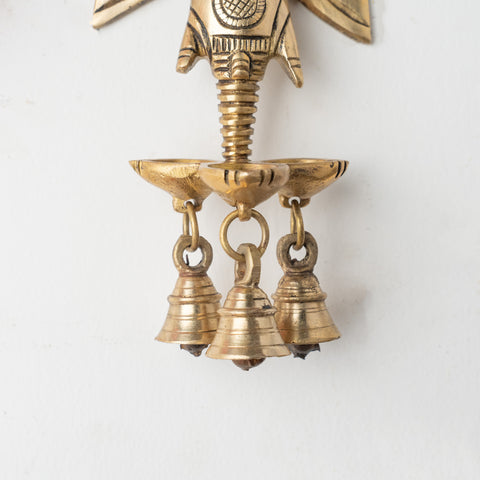 Brass Ganesha Face  Wall Hanging diya With Bell