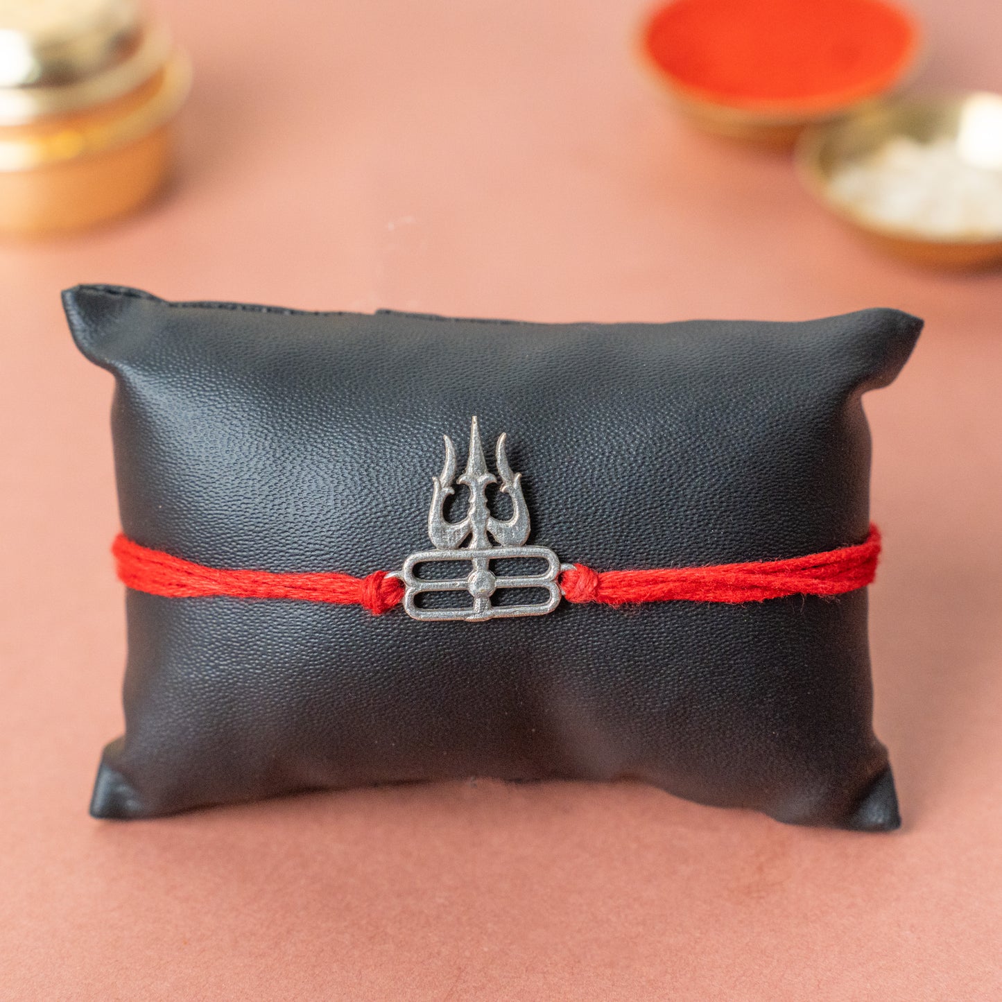 Shiva Trishul thread Rakhi(Roli+Chawal)