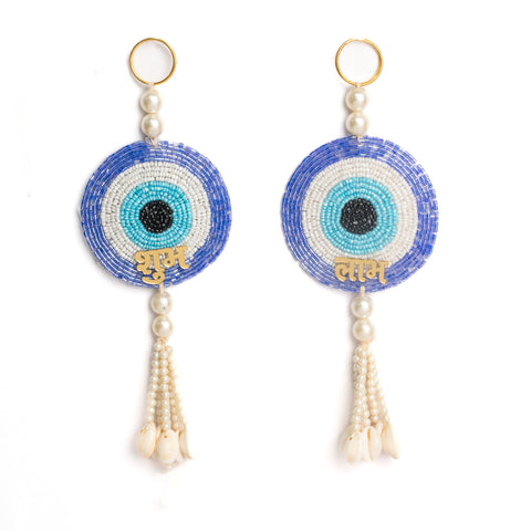 Brass Dhoop Stand with Blue Evil Eye Wall Hanging and Candle Holder Gift Set/Hamper