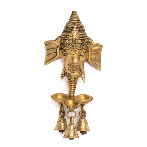 Brass Ganesh Hanging Diya with Shubh-Labh Gift Set/Hamper