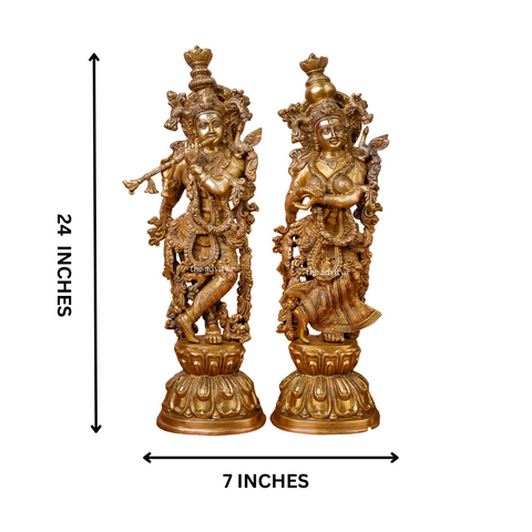 Radheshyaam,Madhavrada,Radha-Krishna,Yamunakrrishna,Brass Radha Krishna Idol