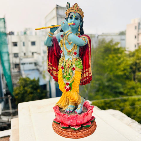 Marble Standing Krishna Idol