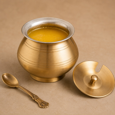 Brass With Tin Coated Ghee Pot
