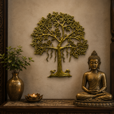 Bodhi Brass Tree (Kalpavriksha) with Birds