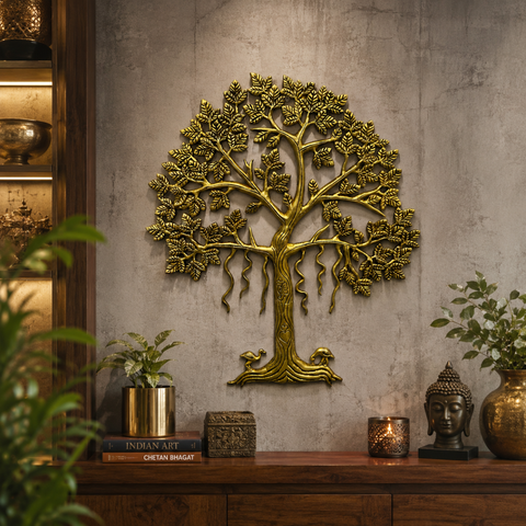 Bodhi Brass Tree (Kalpavriksha) with Birds