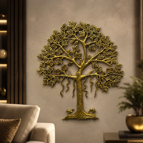 Bodhi Brass Tree (Kalpavriksha) with Birds