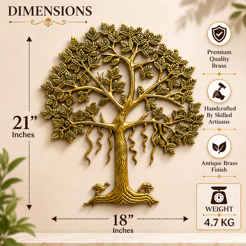 Bodhi Brass Tree (Kalpavriksha) with Birds
