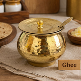 4 inch brass ghee pot for storing and serving ghee