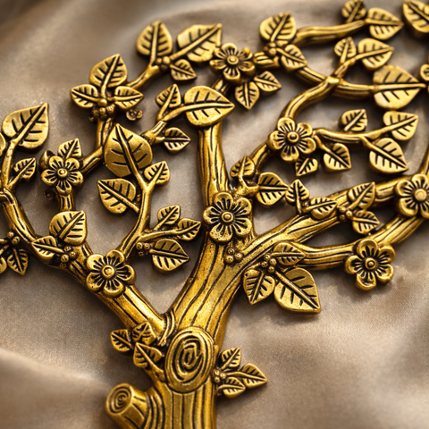 Brass Kalpavriksh Tree Wall Hanging for Home & Office Decor | 22 Inch