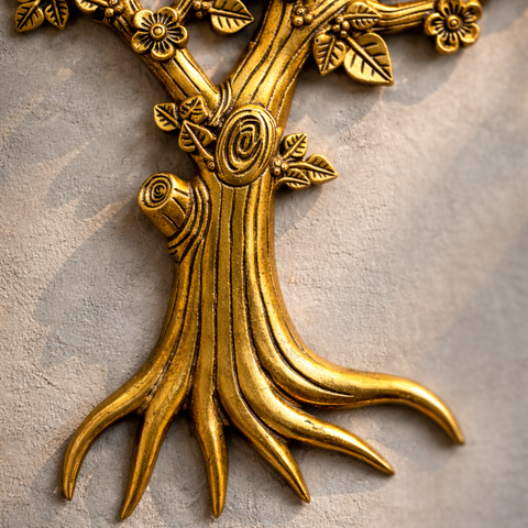 Brass Kalpavriksh Tree Wall Hanging for Home & Office Decor | 22 Inch