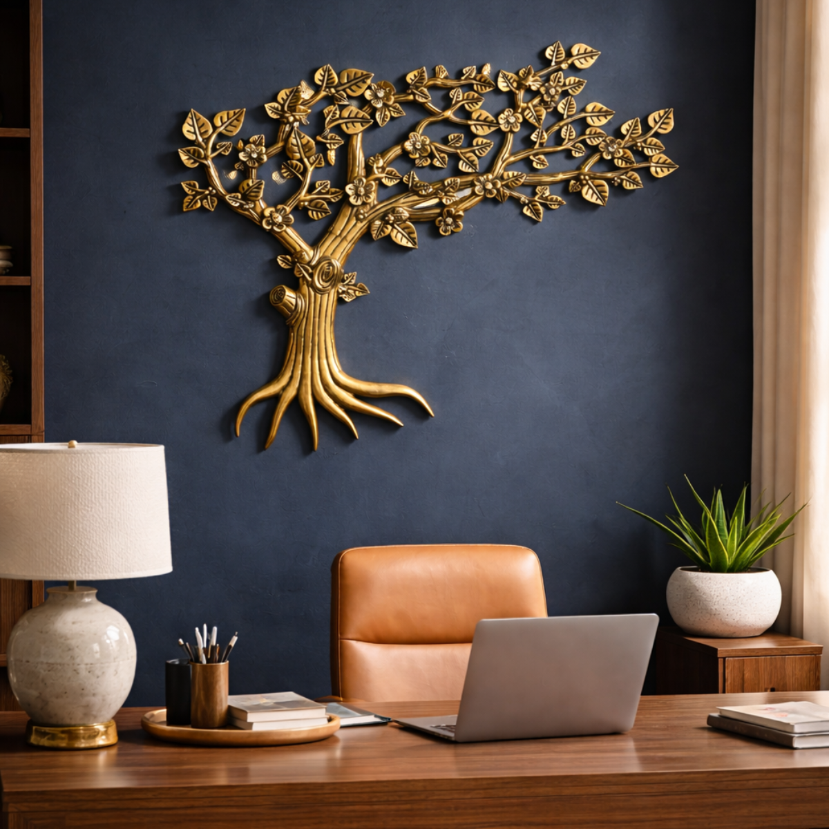 Brass Kalpavriksh Tree Wall Hanging for Home & Office Decor | 22 Inch
