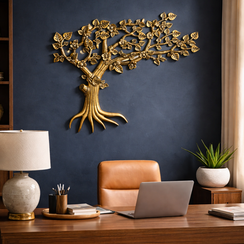 Brass Kalpavriksh Tree Wall Hanging for Home & Office Decor | 22 Inch