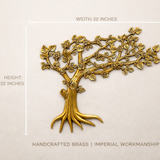 Brass Kalpavriksh Tree Wall Hanging for Home & Office Decor | 22 Inch