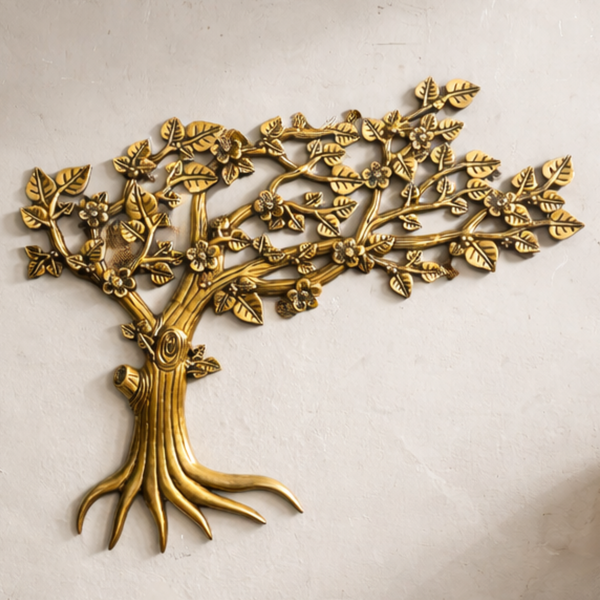 Brass Kalpavriksh Tree Wall Hanging for Home & Office Decor | 22 Inch
