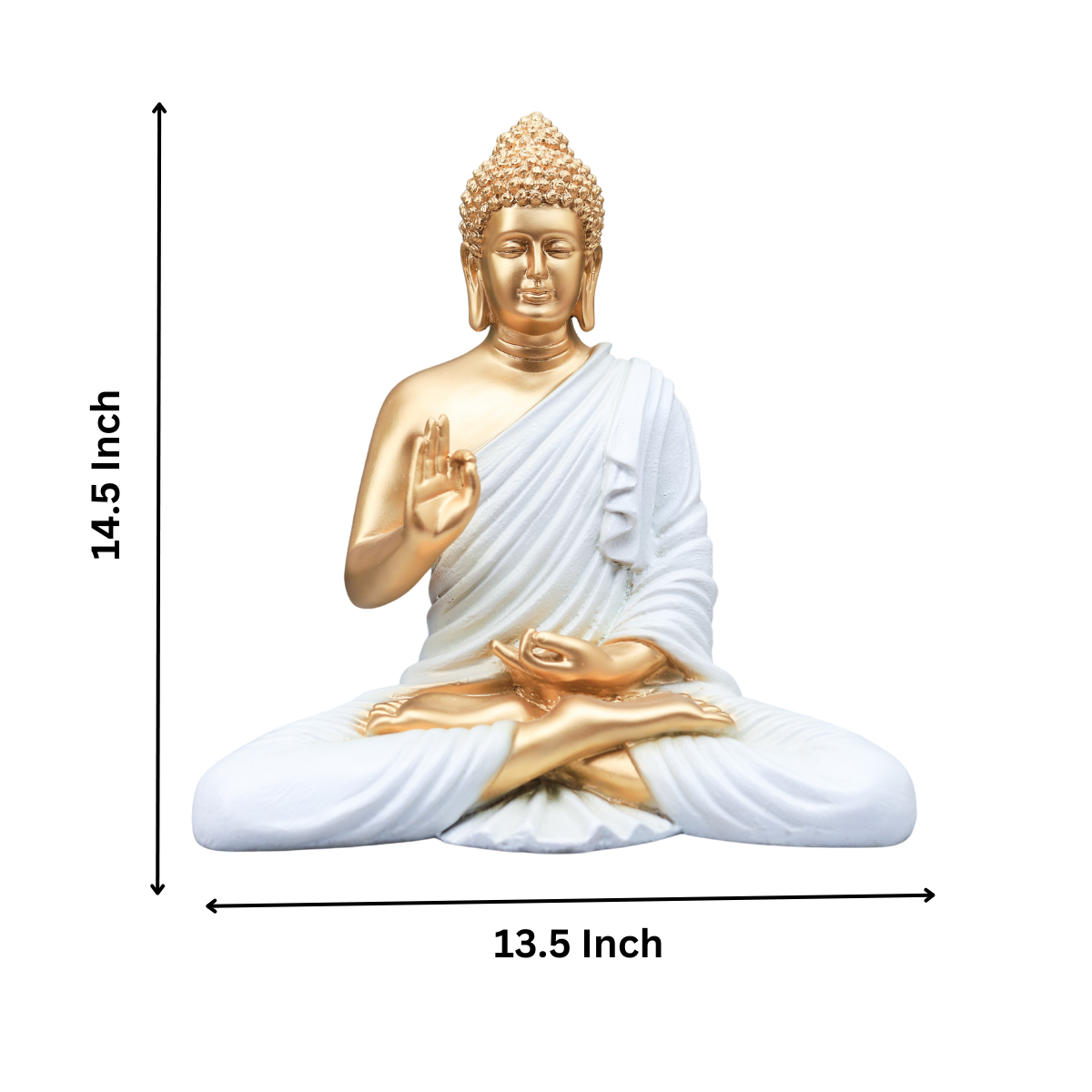 Polymarble Golden White Buddha Statue
