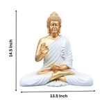 Polymarble Golden White Buddha Statue