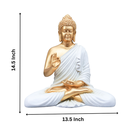 Polystone Golden White Buddha Statue