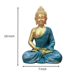 Polymarble Blue Meditation Buddha Statue