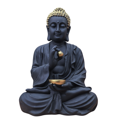 Resin Medium Black Buddha Statue