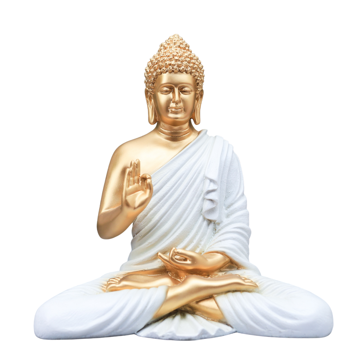 Polymarble Golden White Buddha Statue
