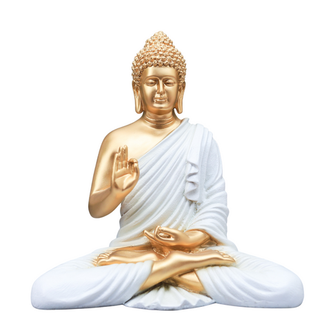 Polystone Golden White Buddha Statue