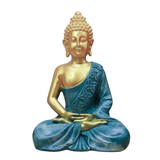 Polymarble Blue Meditation Buddha Statue