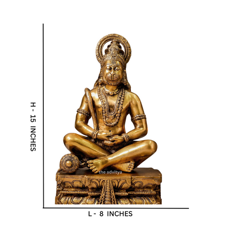 VeerHanumanta,Vayu Putra,Pawan Suta,Bajrangbali,Marutinandan,Brass Hanman Meditating Large