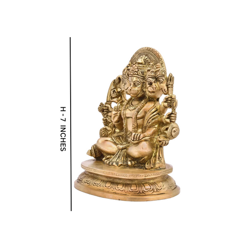 VeerHanumanta,Vayu Putra,Pawan Suta,Bajrangbali,Panchamukhi Hanuman Brass Idol