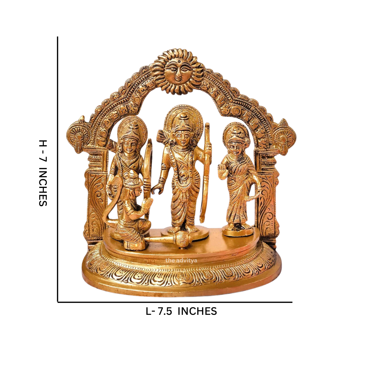 Sita Ram,rancahndra,Rama Lakshman Sita,Ram Bharatt Hanumaan,Shri Ram Darbar Statue with Surya Prabhavali